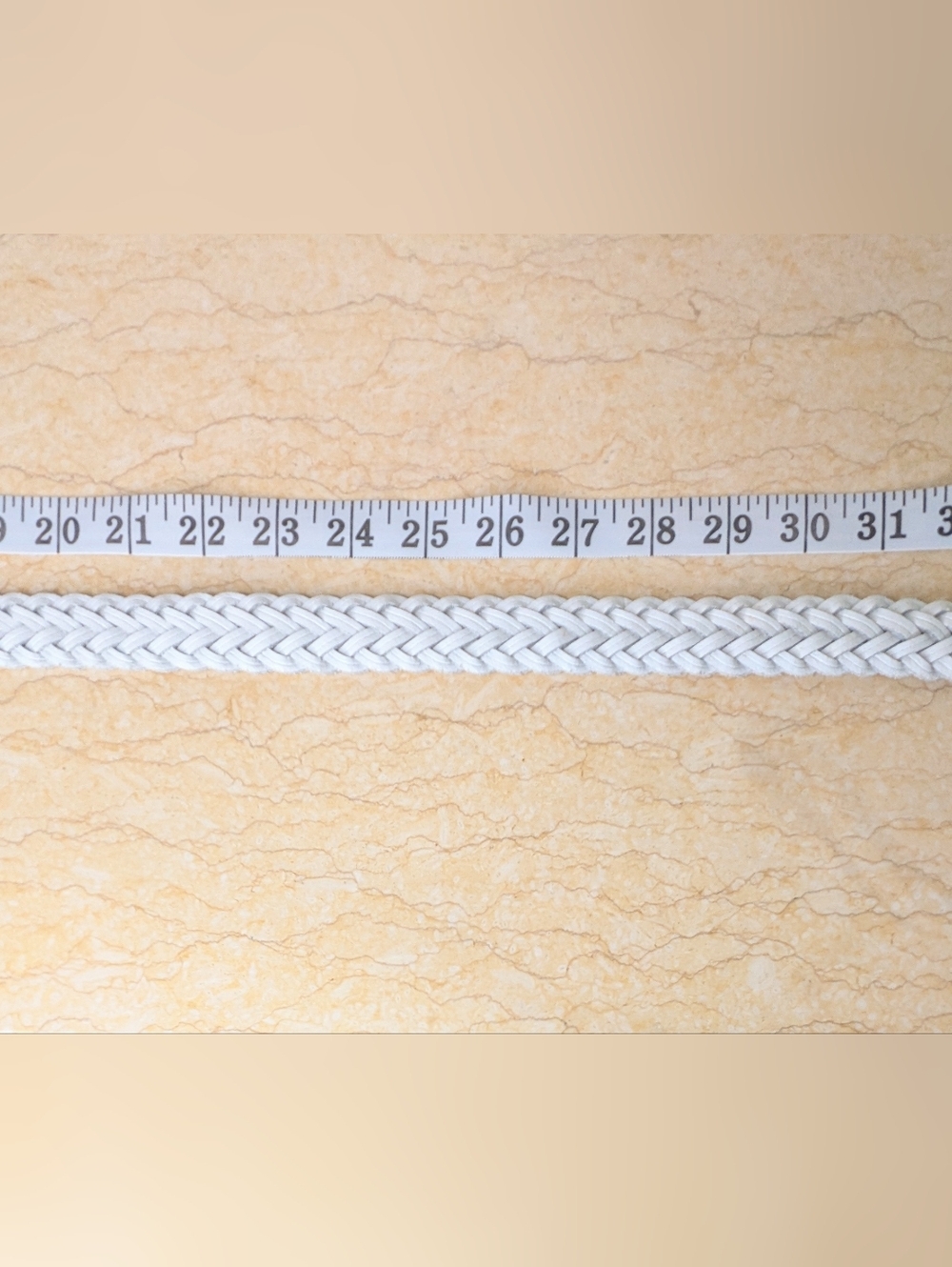 Vintage Genuine Leather White Woven Belt Silver Tone Buckle Size M/L - Picture 7 of 13